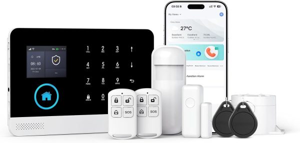 Home Security System - Alarm 8-Piece Kit Compatible with Alexa,Tuey and Smart Life (No Contract)