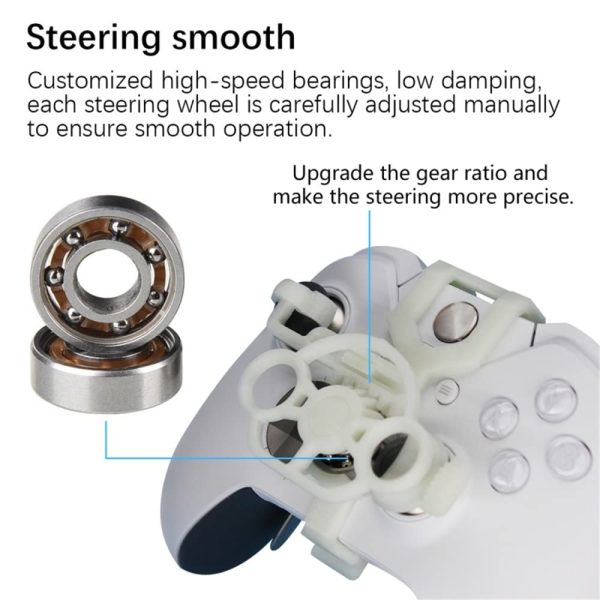 for Xbox ONE X/S/Elite Racing Games Mini Steering Wheel Auxiliary Controller, Game Joystick Racing Games Simulator Gamepad (Silver) - Image 3