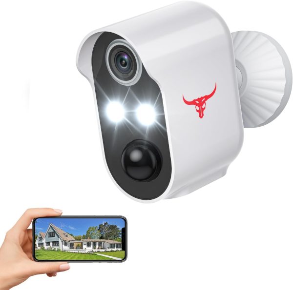 Outdoor Security Camera, Battery Powered Wireless Camera, Cloud Storage Sold Seperately, Color Night Vision, 2-Way Audio, Smart AI Motion Detection, 2.4G WiFi