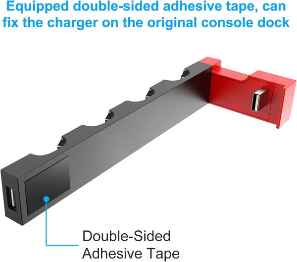 Charging Dock Station for Joycon Nintendo Switch & OLED - Charges Up to 4 Controllers, Compatible with Switch and Switch OLED Model - Image 3