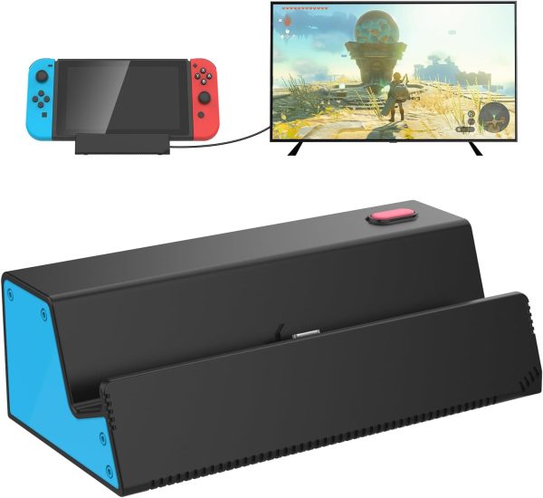 HEIYING Switch TV Docking Station for Nintendo Switch/Switch OLED, Portable Switch TV Dock Charger Stand with 4K HDMI Adapter/USB Port/Type C Charger Port.