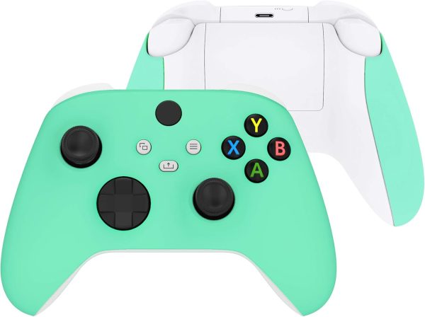 eXtremeRate Side Rails Grips Shell for Xbox Series X & S Controller, Mint Green Custom Accessories Back Panels Cover Faceplate for Xbox Core Wireless Controller [Controller NOT Included]