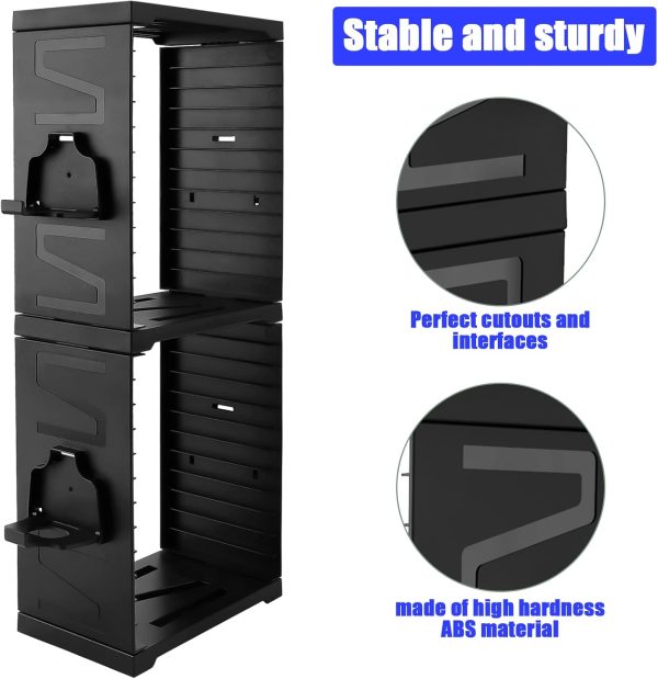 SIKEMAY Game Storage Tower for PS5/ PS4/ Xbox Series S & X/Xbox, Universal Video Games Discs Organizers 24 PCS with 4 Controllers Holder, Game Disk Box Stand Rack Accessories - Black - Image 3