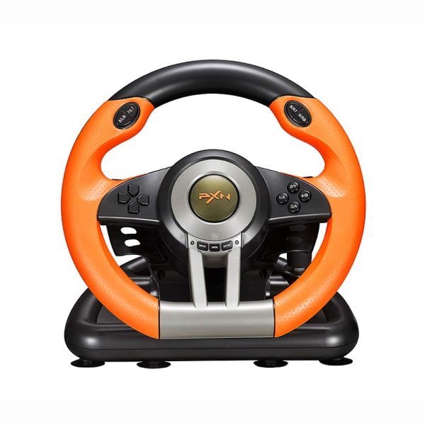 PXN PC Racing Wheel, V3II 180 Degree Universal Usb Car Sim Race Steering Wheel with Pedals for PS3, PS4, Xbox One, Xbox Series X/S, Nintendo Switch (Orange) - Image 2