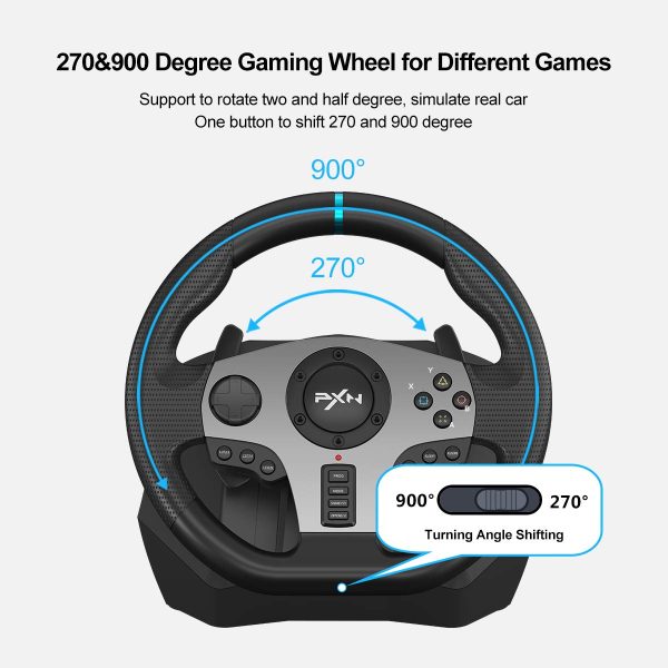 PXN Gaming Racing Wheel V9 Xbox Steering Wheel 270/900° Car Simulation with Pedal and Shifter, Paddle Shifters Driving Wheel for PS4, Xbox One, Xbox Series X|S, PC, Switch - Image 3