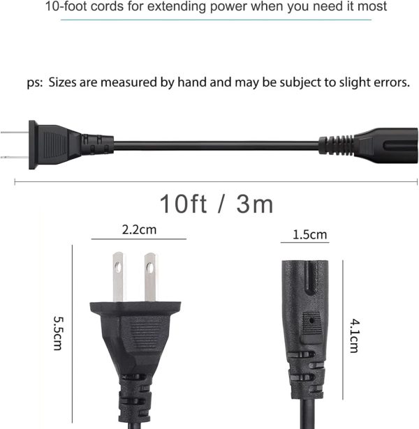 Universal 10ft AC Power Cord fit for Sony PS5 PS4 PS3 PlayStation 5 4 3 Replacement Power Cable - Image 4