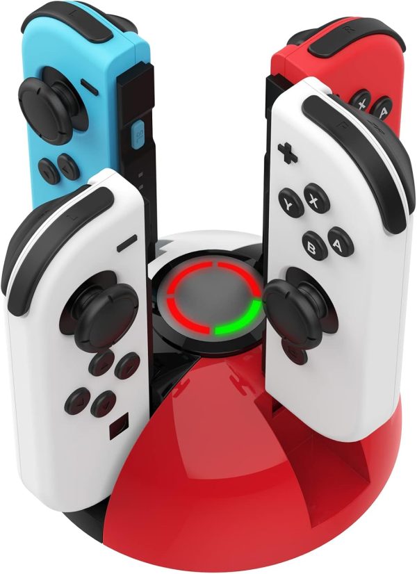 HEIYING Switch Controllers Charging Dock for Nintendo Switch/Switch OLED Joy-Con Controller, Switch Joy-Con Charging Dock with LED Indicator.