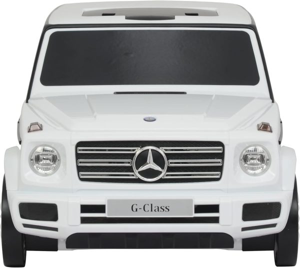 Best Ride On Cars Mercedes G-Class Suitcase Ride On Push Car, Carry-On Luggage for Travel, Realistic Car Look, Inbuilt Storage Space, Compact Size, For Kids Aged 2-6 Years, Large, White - Image 2