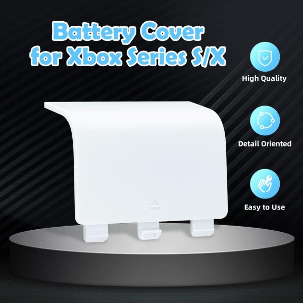 Mcbazel Battery Cover for Xbox Series X/S, Universal Replacement Battery Back Shell Door Lid Repair Part for Xbox Series S/X Controller (6 Packs) - White (NOT for Xbox One/Elite 1&2 Controllers) - Image 2