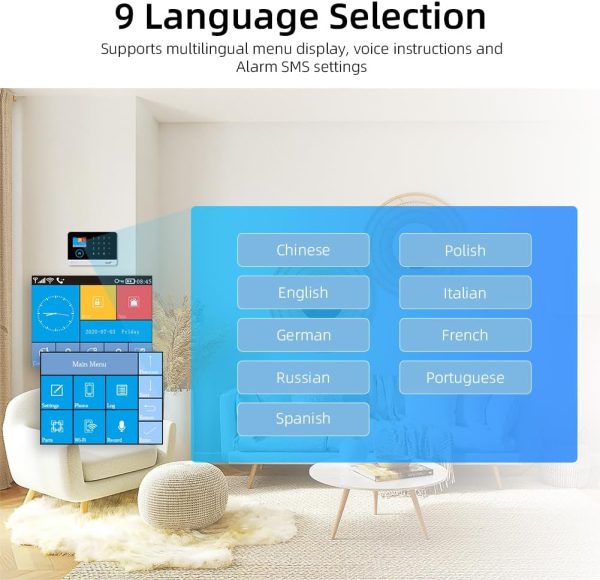 YBJ 21-Piece-Kit WiFi Alarm System for Home Security, DIY 4G Smart Home Security System, Wireless Home Alarm System with APP Control, Motion Detector, Door Window Sensor, Siren,Work with Amazon Alexa - Image 8