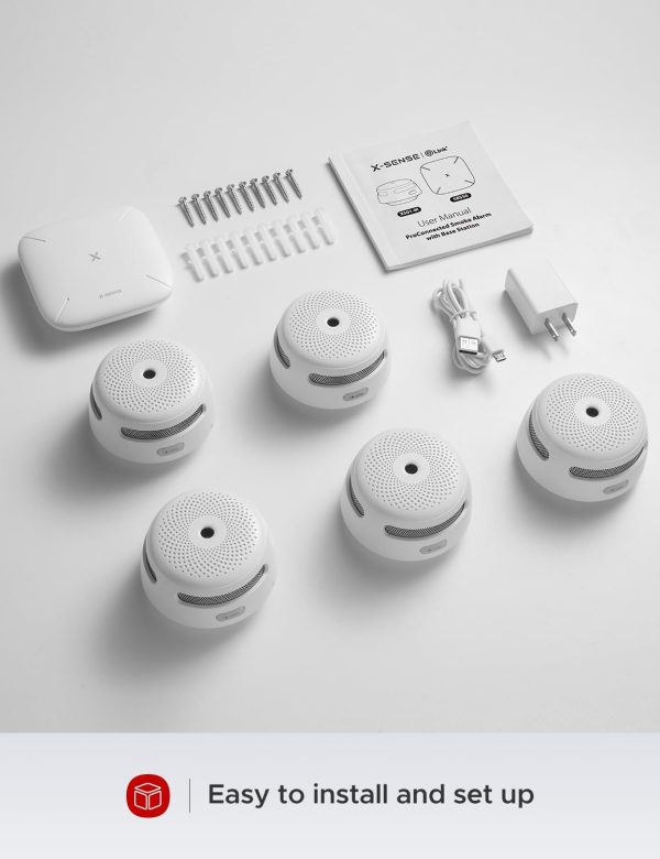 X-Sense Smart Smoke Detectors with SBS50 Base Station, Wi-Fi Smoke Alarm Compatible with X-Sense Home Security App, Wireless Interconnected Mini Fire Alarm, Model FS51 - Image 8