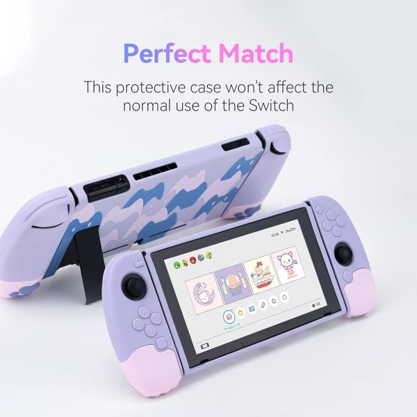 GeekShare Soft Silicone Protective Case Compatible with Nintendo Switch Console (Purple) - Image 5