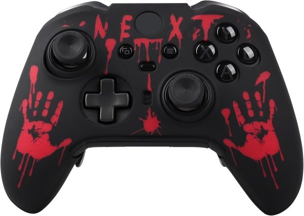 RALAN Laser Blood Handprint Design Controller Skin with 4 Thumb Grips for Xbox Elite Wireless Controller Series 2 Core, Anti-Slip Silicone Controller Cover Protector Case - Image 2