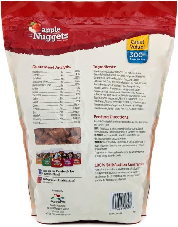 Manna Pro Bite-Size Nuggets for Horses - Pocket Sized Training Horse Treats - Apple Flavored Treats - Packs with Vitamins & Minerals- Great Taste Guaranteed - 4lbs - Image 2