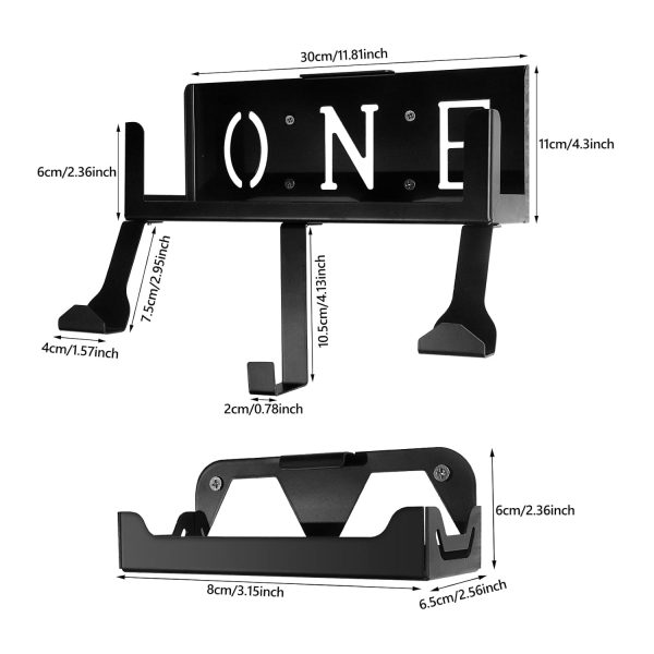 Wall Mount for Xbox One, Wall Mount Kit for Xbox One Original+Power Brick Mount, with Detachable Controller Holder & Headphone Hanger, Xbox One Stand - Image 7