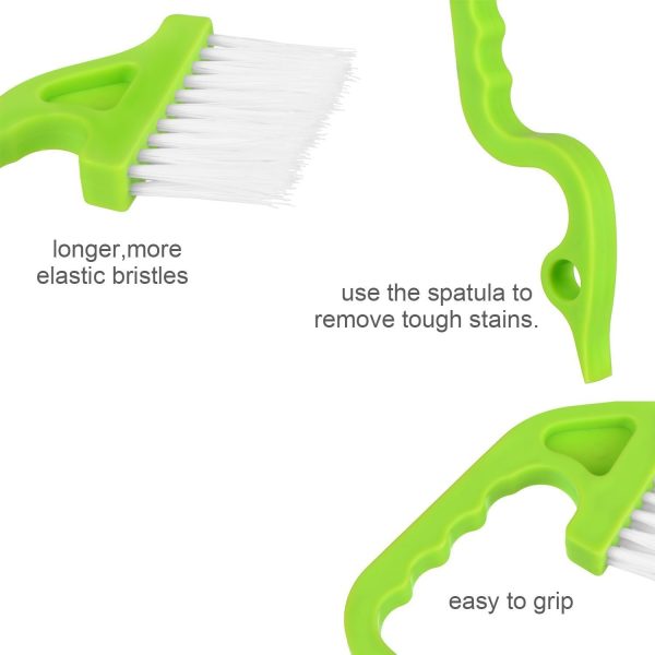 2pcs Hand-held Groove Gap Cleaning Tools Door Window Track Kitchen Cleaning Brushes(Green) - Image 4