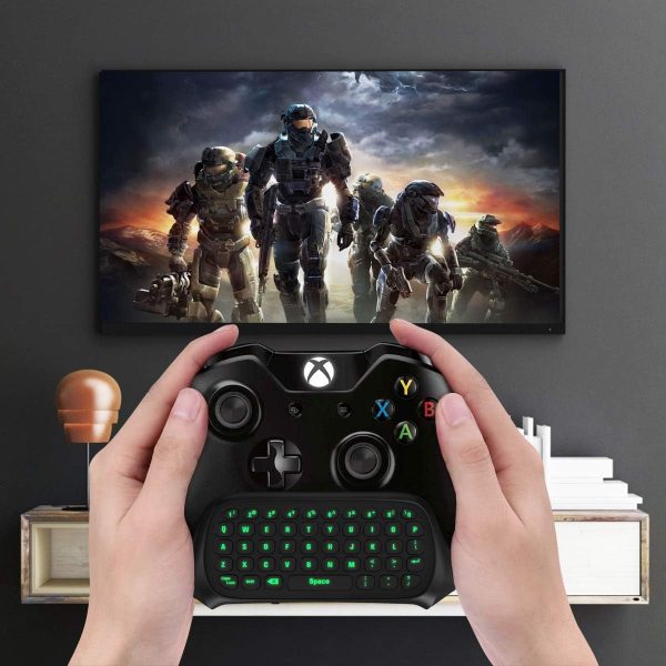 TiMOVO Green Backlight Keyboard for Xbox One, Xbox Series X/S,Wireless Chatpad Message KeyPad with Headset & Audio Jack,Mini Game Keyboard Fit Xbox One/One S/One Elite/2, 2.4G Receiver Included, Black - Image 8