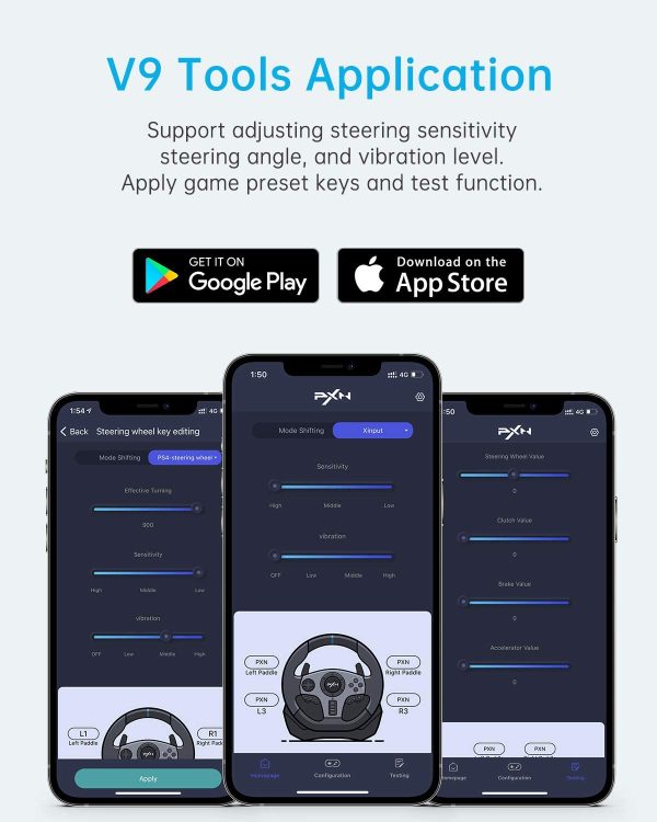 PXN V9 Gaming Racing Wheel with Pedals and Shifter, 270/900 Degree Steering Wheel for PC, Xbox One, Xbox Series X/S, PS4, PS3 and Switch - Image 7