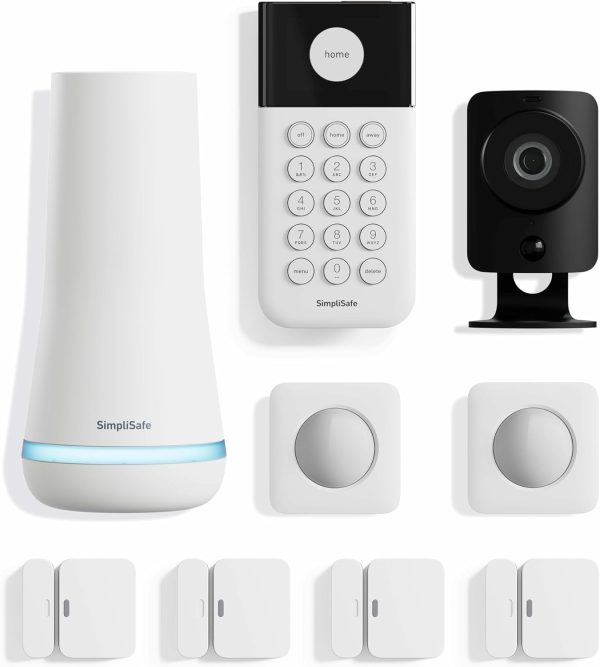 SimpliSafe 9 Piece Wireless Home Security System w/HD Camera - Optional 24/7 Professional Monitoring - No Contract - Compatible with Alexa and Google Assistant