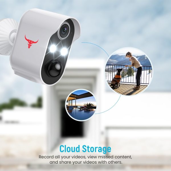 Outdoor Security Camera, Battery Powered Wireless Camera, Cloud Storage Sold Seperately, Color Night Vision, 2-Way Audio, Smart AI Motion Detection, 2.4G WiFi - Image 7