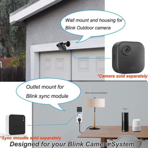 All-New Blink Outdoor Camera Surveillance Mount, 8 Pack Weatherproof Protective Housing and 360 Degree Adjustable Mount for Blink Outdoor 4th & 3rd Gen Camera,Black(Blink Camera is Not Included) - Image 3