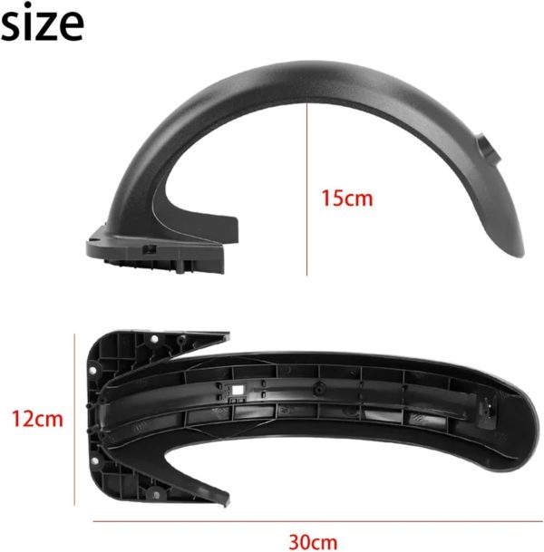 E-Scooter Rear Fender Mudguard Water Baffle Rear Water Shield Tyre Splash Guard Compatible with Ninebot Max G30 Electric Scooter Parts (Color : Black) - Image 5