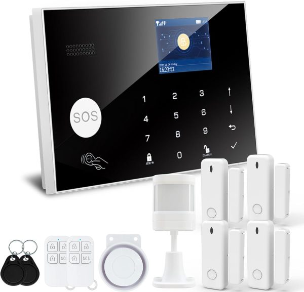 Alarm System for Home Security, Tuya Smart Home Security System, Home Alarm System No Monthly Fee,for Kids and Pet Safety,Work with Alexa and Google,for Apartment House Office,Villa