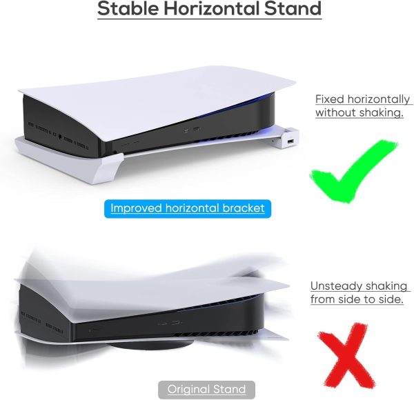 MENEEA 2 Pack 10FT Charger Charging Cable for PS5 Controller and Horizontal Stand for PS5 Console with 4-Port USB Hub - Image 5