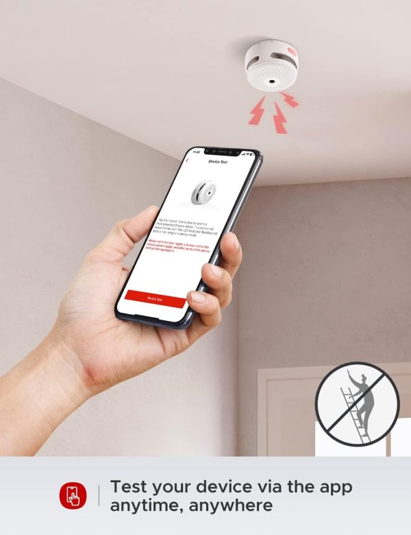 X-Sense Smart Smoke Detectors with SBS50 Base Station, Wi-Fi Smoke Alarm Compatible with X-Sense Home Security App, Wireless Interconnected Mini Fire Alarm, Model FS51 - Image 4