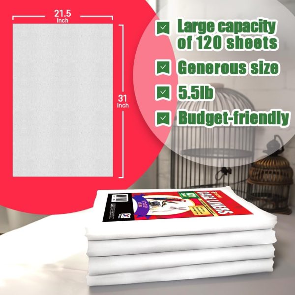 HASHI Bird Cage Liner - 120 Disposable Sheets, 31" x 21.5", 5.5 lb - Made from Acid-Free Newsprint. Non-Toxic for Birds, Ideal for Packing, Pet Cages, Crafts, Shipping, and Moving. Easy to Clean - Image 5