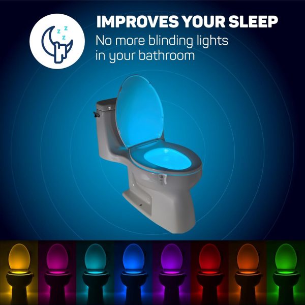 ToiLight The Original Toilet Bowl Night Light. Fun & Useful Bathroom Motion Sensor Tech Gadget. Funny Novelty Birthday Gift Idea. Stocking Stuffer for Him Her Guys Men Mom Brother - Image 2