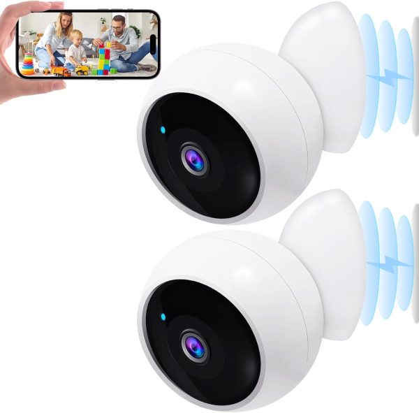 AMTIFO Security Cameras Wireless Outdoor: Magnetic 2-Pack Install-Free Indoor Smart 2K WiFi - Long Battery Life Powered Cameras for Home Security with AI Motion Detection