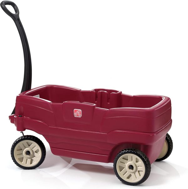 Step2 Neighborhood Wagon, Kids Ride On Toy, Stroller Substitute, Includes Seat Belts, Made of Durable Plastic, Max Weight 75 lbs., For Toddlers 1.5-5 Years Old, Red