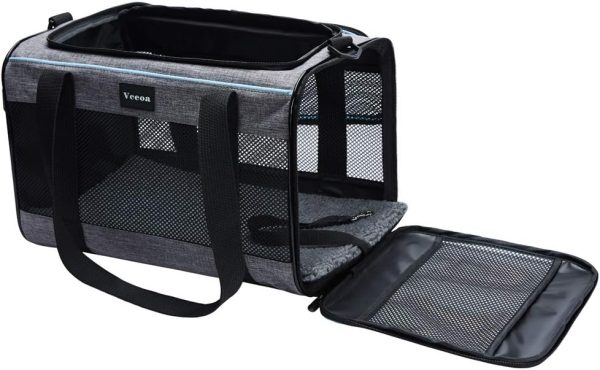 Vceoa 17.5x11x11 Inches Cat, Dog Carrier for Pets Up to 16 Lbs, Soft-Sided Cat Bag Animal Carriers Travel Puppy Carry As a Toy of Fabric Pet Home - Image 7