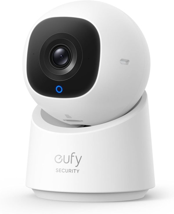 eufy Security Indoor Cam C220, Home Security Camera,2K Resolution with 360° Pan and Tilt, Plug-in Security Indoor Camera with 2.4G Wi-Fi, Human/Motion Al, Night Vision, HomeBase 3 Compatible