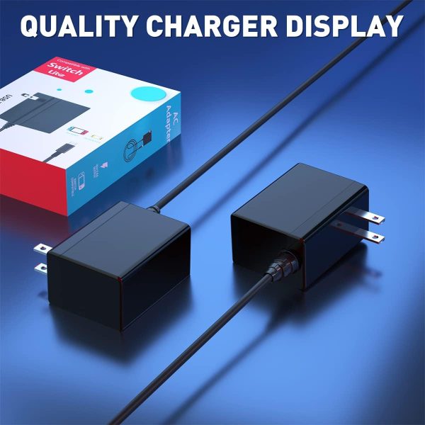 Charger for Nintendo Switch with 5FT Charging Cable, AC Power Supply Adapter for Nintendo Switch/LITE/OLED Work as Original Nintendo Charger, Support Switch TV Dock Mode Output 15V2.6A USB C Charger - Image 6