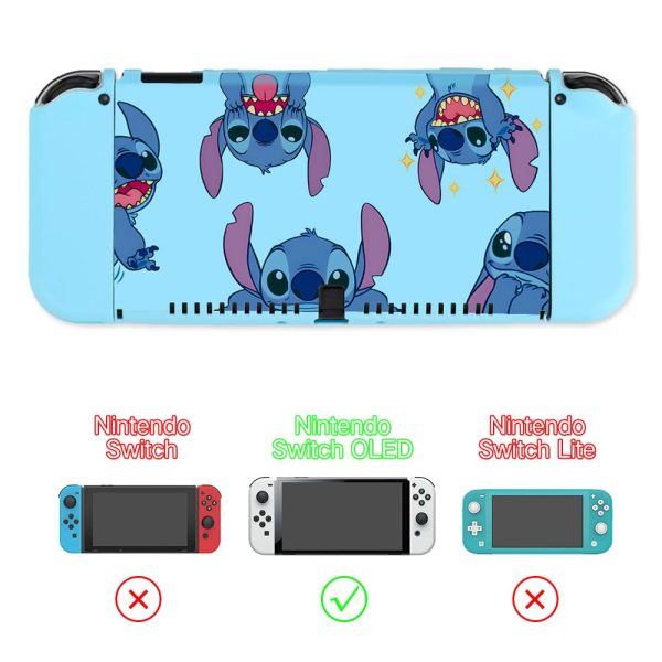 PERFECTSIGHT Switch Carrying Case for Nintendo Switch OLED 7 Inch Console with 10 in 1 Bundle Accessories, Cute Travel Carry Case with Game Card Case Thumb Grip Caps and Switch OLED Protective Case Cover, Blue - Image 3