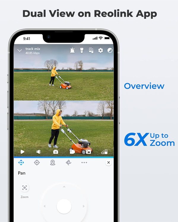 REOLINK 4K Wired WiFi Outdoor Camera, 8MP Dual Lens Security Camera, 360 PTZ Camera w/Auto Tracking, 2.4/5GHz Wi-Fi Smart Person/Vehicle Detection, 6X Hybrid Zoom, Color Night Vision, TrackMix WiFi - Image 3