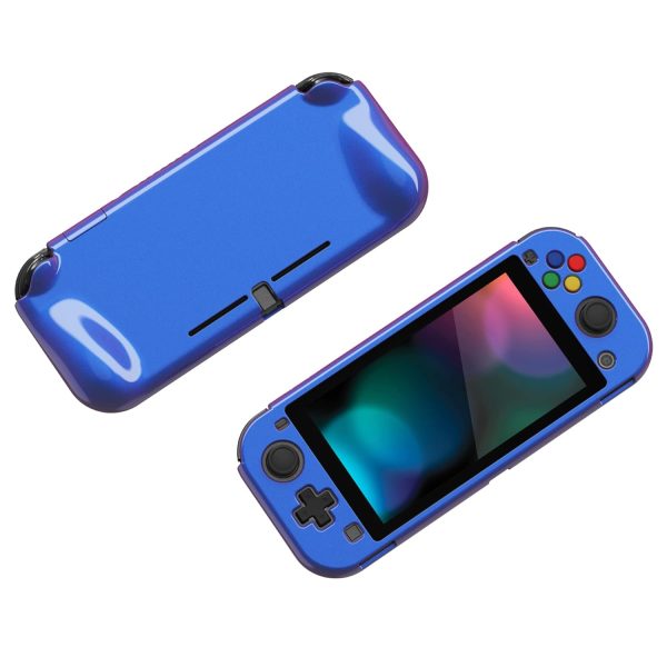 PlayVital ZealProtect Protective Case for Nintendo Switch Lite, Ergomomic Grip Hard Cover - Durable Shock-absorbent Anti-Scratch with Screen Protector & Thumb Grip Button Caps, Chameleon Purple Blue - Image 5