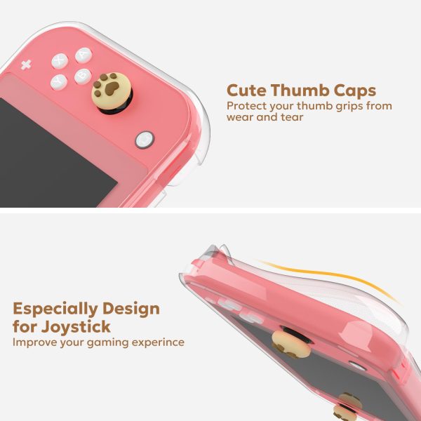 innoAura Switch Lite Case, 14 in 1 Switch Lite Accessories Bundle with Cute Switch Lite Carrying Case, Switch Lite Screen Protector, Switch Game Case, Switch Thumb Caps (Brown Bear) - Image 6