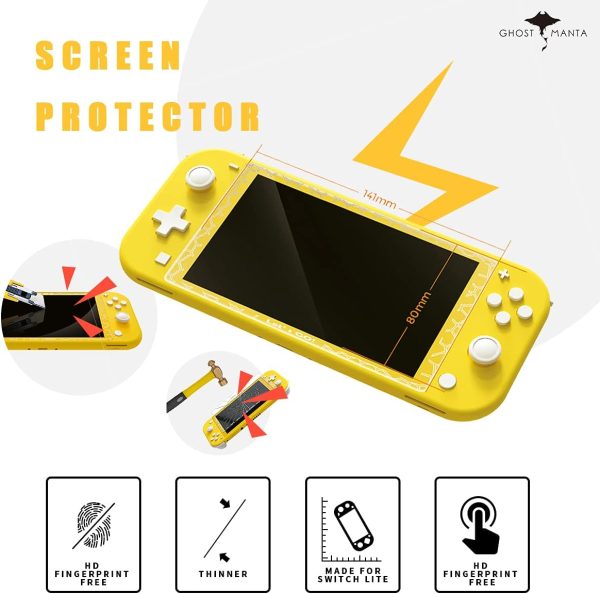 Switch Lite 12 in 1 Accessories Kit For Nintendo Switch Lite Console, Bundle Mini Charging Base, Headphone, Protective Cover case, Carry Bag, Screen Protector, Game Card Storage, Stylus, 6 Thumb Grips - Image 6