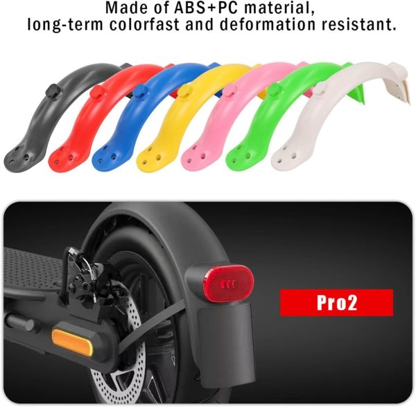 Electric Scooter Front/Rear Mudguard Compatible with Xiaomi M365 Pro 2 1S Pro Mi3 Front/Rear Mudguard Tire Splash Fender Guard Fenders Accessories (Color : Rear fenders Green) - Image 3