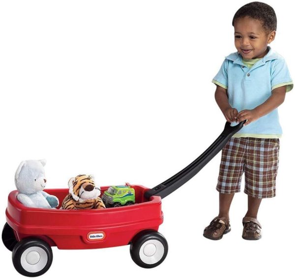 Little Tikes Lil' Wagon – Red And Black, Indoor and Outdoor Play, Easy Assembly, Made Of Tough Plastic Inside and Out, Handle Folds For Easy Storage | Kids 18 - Image 4