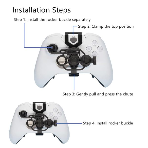 Onyehn 3D Mini Steering Wheel Case Replacement,Racing Game Replacement Accessory for Xbox One/One S/one X/Elite Controller(Carbon Fiber) - Image 4