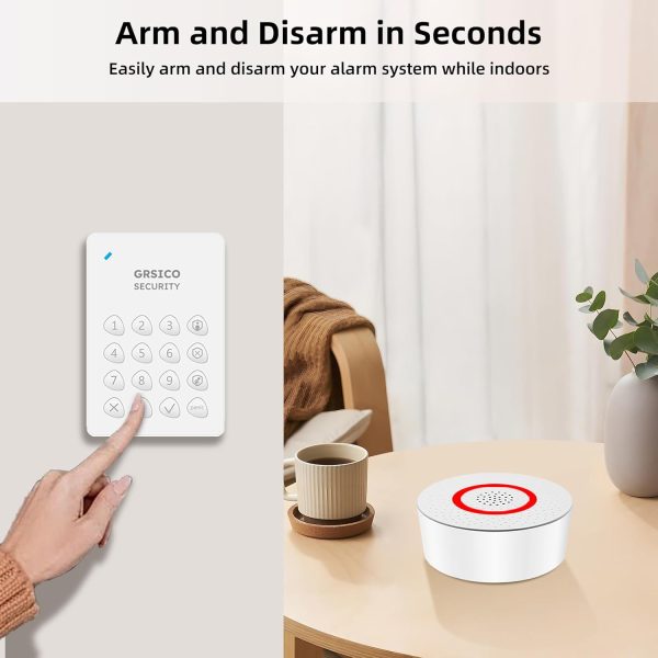 Wireless Home Alarm System 9-Piece Kit, WiFi Alarm System for Home Security with Phone APP Alert (Alarm Siren, Keypad, Remote, Motion, and Door Sensors) for Home, Apartment, Work with Alexa - Image 3