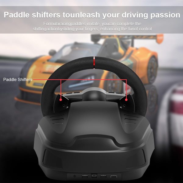 HQFYH PC Racing Wheel, Universal Usb Steering Wheel Car Driving Sim 270 Degree Racing Wheel with Pedals for PS3, PS4, Xbox One, Xbox Series X|S, Switch - Image 8