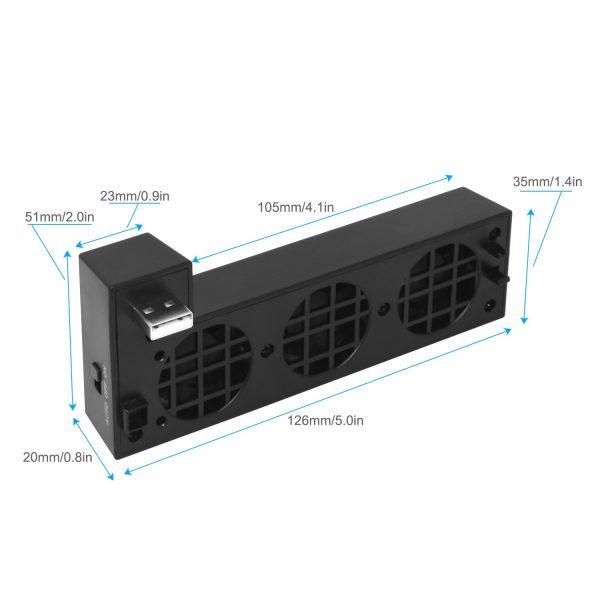 USB Cooling fan Compatible with Xbox One X Console, Cooling System Compatible with Xbox One X with 3 Cooling Fans and 2.0 USB Port - Only Compatible with Xbox one X - Image 2