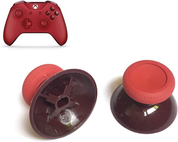 2PCS 3D Analog Joystick Cap Thumb Stick Cap Thumbstick Replacement for Xbox One Slim Xbox One Xbox One Elite Controller (Red)