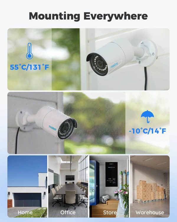 REOLINK 8CH 5MP Security Camera System, 4pcs Wired 5MP PoE Cameras for Home Security Outdoors, Smart Person/Pet/Vehicle Detection, 4K 8CH NVR with 2TB HDD for 24-7 Recording, RLK8-410B4-5MP White - Image 7