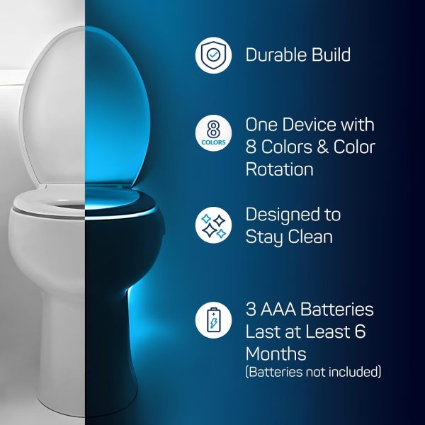 ToiLight The Original Toilet Bowl Night Light. Fun & Useful Bathroom Motion Sensor Tech Gadget. Funny Novelty Birthday Gift Idea. Stocking Stuffer for Him Her Guys Men Mom Brother - Image 4